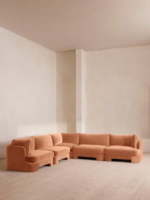 Odell Deeper Sit Modular Sofa - Corner Sofa - Velvet Antique Rose UK - Hover Image