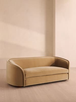 Conall Three Seater Sofa - Velvet - Camel - Listing Image