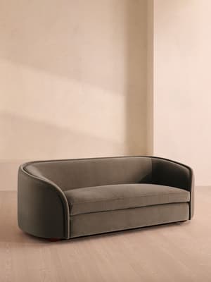 Conall Three Seater Sofa - Velvet - Taupe - Listing Image