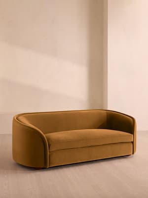 Conall Three Seater Sofa - Velvet - Mustard - US - Listing Image
