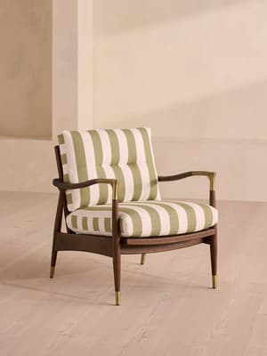 Theodore Outdoor Armchair - Babington House Stripe - Hover Image