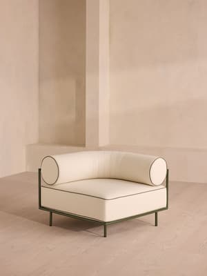 Gaspard Outdoor Corner Module - Linen - Off White - Hover Image