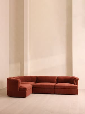 Oona Modular Sofa - L-Shape Sofa - Velvet Rust UK - Hover Image