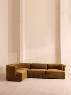 Oona Modular Sofa - L-Shape Sofa - Velvet Mustard UK - Hover Image