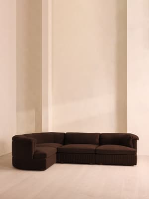Oona Modular Sofa - L-Shape Sofa - Velvet - Chocolate UK - Hover Image
