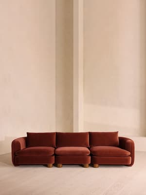 Vivienne Deeper Sit Modular Sofa - Four Seater - Velvet Rust UK - Hover Image
