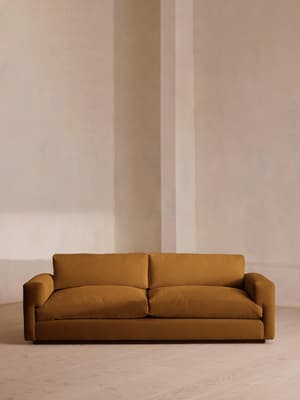 Mossley Three Seater Sofa - Velvet - Mustard - Listing Image