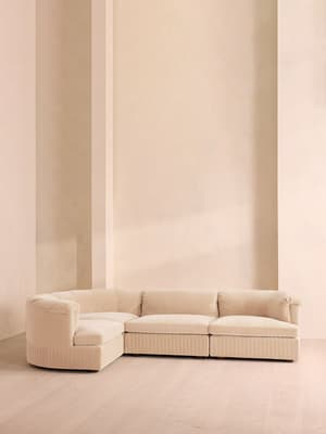 Oona Sectional Sofa - L-Shape Sofa - Velvet Porcelain - US - Hover Image