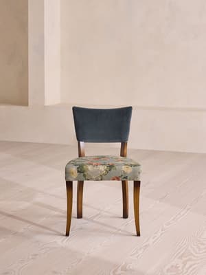 Pair of Molina Dining Chairs - Skylar Print - Velvet Grey Blue - UK - Hover Image