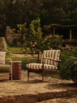 Theodore Outdoor Armchair - Babington House Stripe - Listing Image
