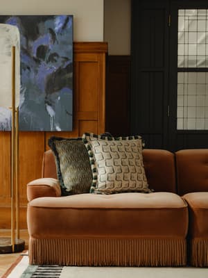 Elowen Sectional Sofa - Four Seater - Velvet - Rust US - Listing Image