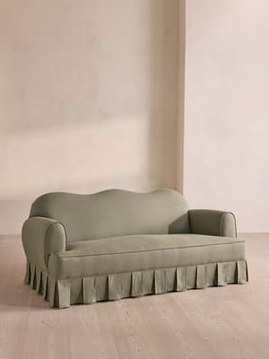 Madelyn Three Seater Sofa - Linen - Sage - US - Listing Image