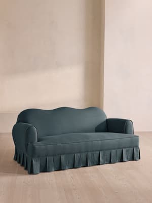 Madelyn Three Seater Sofa - Linen - Prussian Blue - US - Listing Image