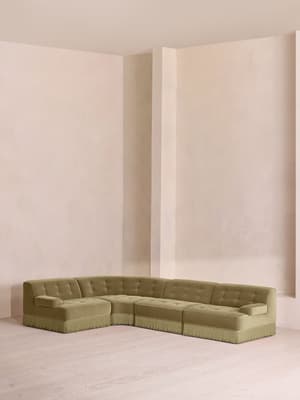 Elowen Sectional Sofa - L-Shape Sofa - Velvet - Lichen US - Hover Image