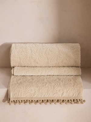 Obie Bedspread Cream - 230 x 230cm - Hover Image