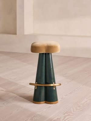 Albany Barstool - Velvet - Camel - UK - Hover Image