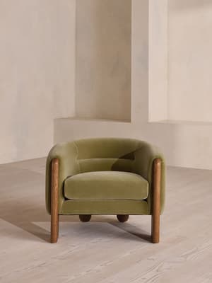Winnie Armchair - Velvet - Lichen - UK - Hover Image