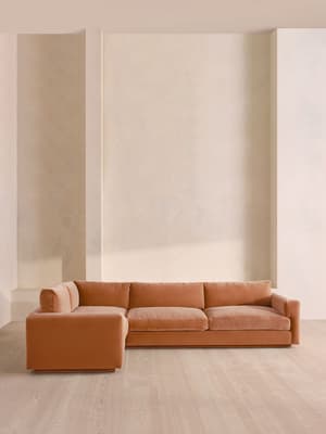 Mossley Right L-Shape Sofa - Velvet - Antique Rose - Hover Image