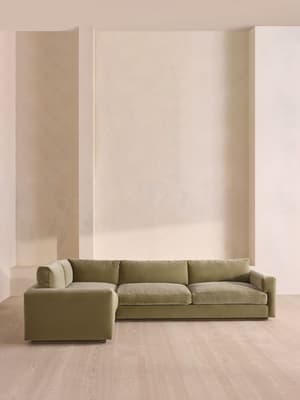 Mossley Right L-Shape Sofa - Velvet - Lichen - Hover Image