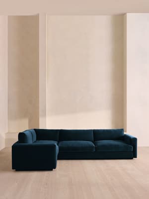 Mossley Right L-Shape Sofa - Velvet - Royal Blue - Hover Image