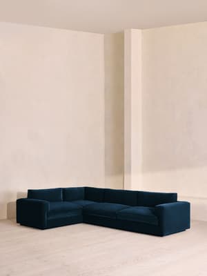 Mossley Left L-Shape Sofa - Velvet - Royal Blue - UK - Listing Image