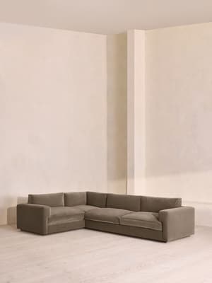 Mossley Left L-Shape Sofa - Velvet - Taupe - UK - Listing Image