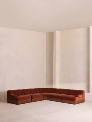 Elowen Modular Sofa - Corner Sofa - Velvet - Rust US - Listing Image
