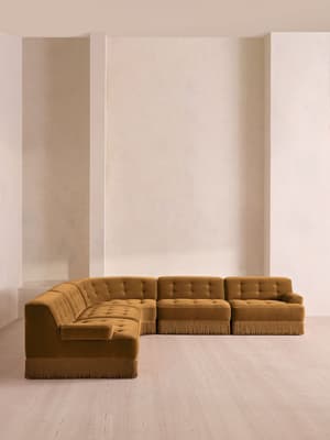 Elowen Modular Sofa - Corner Sofa - Velvet - Mustard US - Hover Image