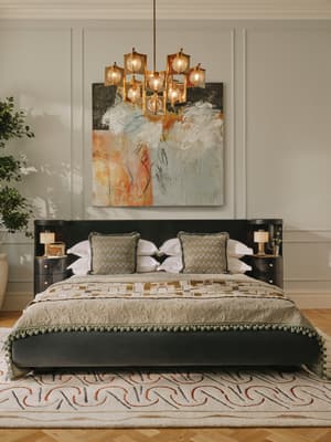 Linus Bed - King - Velvet - Grey Blue - UK - Listing Image