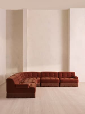 Elowen Modular Sofa - Corner Sofa - Velvet - Rust UK - Hover Image