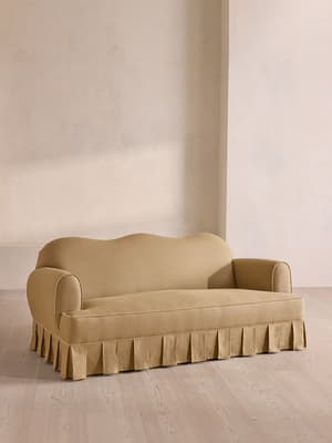 Madelyn Three Seater Sofa - Linen - Wheat - UK - Listing Image