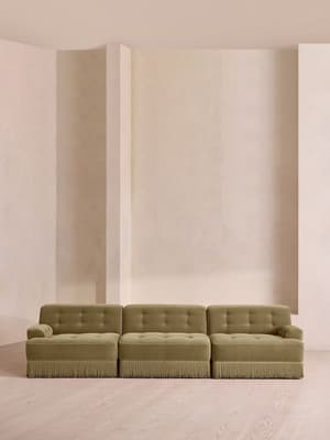 Elowen Modular Sofa - Four Seater - Velvet - Lichen UK - Hover Image