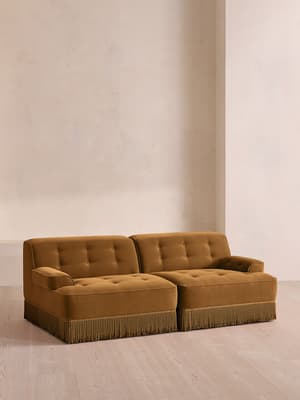 Elowen Modular Sofa - Three Seater - Velvet - Mustard UK - Hover Image