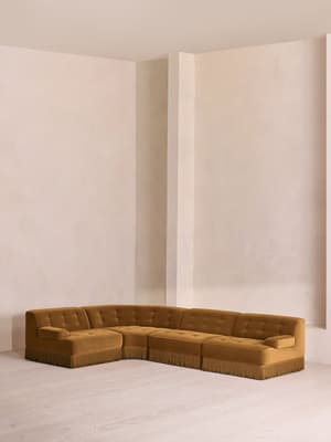 Elowen Modular Sofa - L-Shape Sofa - Velvet - Mustard UK - Listing Image