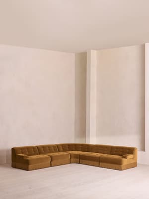 Elowen Modular Sofa - Corner Sofa - Velvet - Mustard UK - Listing Image