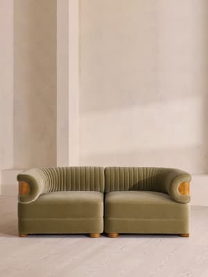 Caleb Modular Three Seater Sofa - Velvet - Lichen - Dark Burl - UK - Listing Image