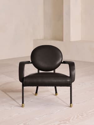 Milo Armchair - Leather - Black UK - Hover Image