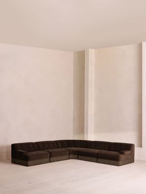Elowen Modular Sofa - Corner Sofa - Velvet - Chocolate UK - Listing Image