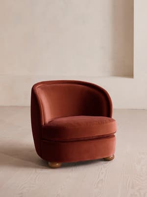 Blair Tub Armchair - Velvet - Rust - US - Listing Image
