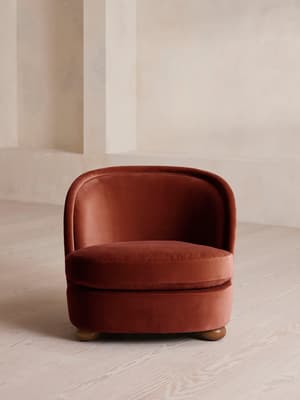 Blair Tub Armchair - Velvet - Rust - US - Hover Image
