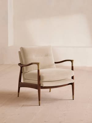 Theodore Armchair - Velvet - Porcelain - Listing Image