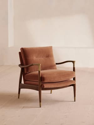 Theodore Armchair - Velvet - Antique Rose - Listing Image