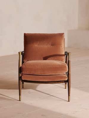 Theodore Armchair - Velvet - Antique Rose - Hover Image