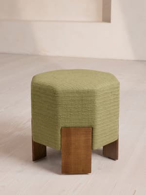 Alvin Footstool - Textured Weave - Seafoam - Listing Image
