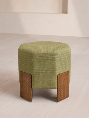 Alvin Footstool - Textured Weave - Seafoam - Hover Image