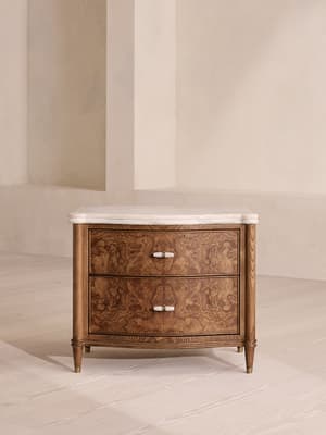 Valerie Bedside Table - Arabescato Corchia Marble - Large - Hover Image