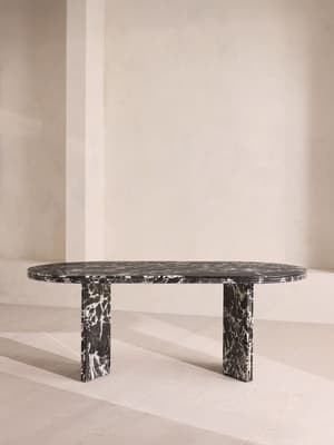 Rosaline Dining Table - Noir Grande Marble - Hover Image