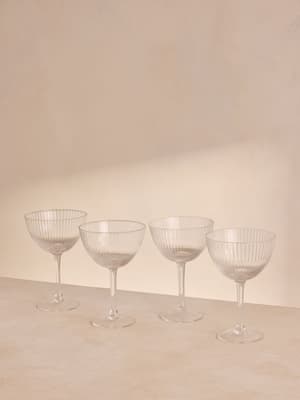 Fluted Champagne Coupe - Set of Four - Listing Image