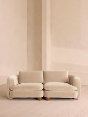 Vivienne Deeper Sit Modular Sofa - Three Seater - Velvet Porcelain UK - Listing Image