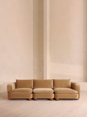 Vivienne Sectional Sofa - Four Seater - Velvet Camel - US - Listing Image